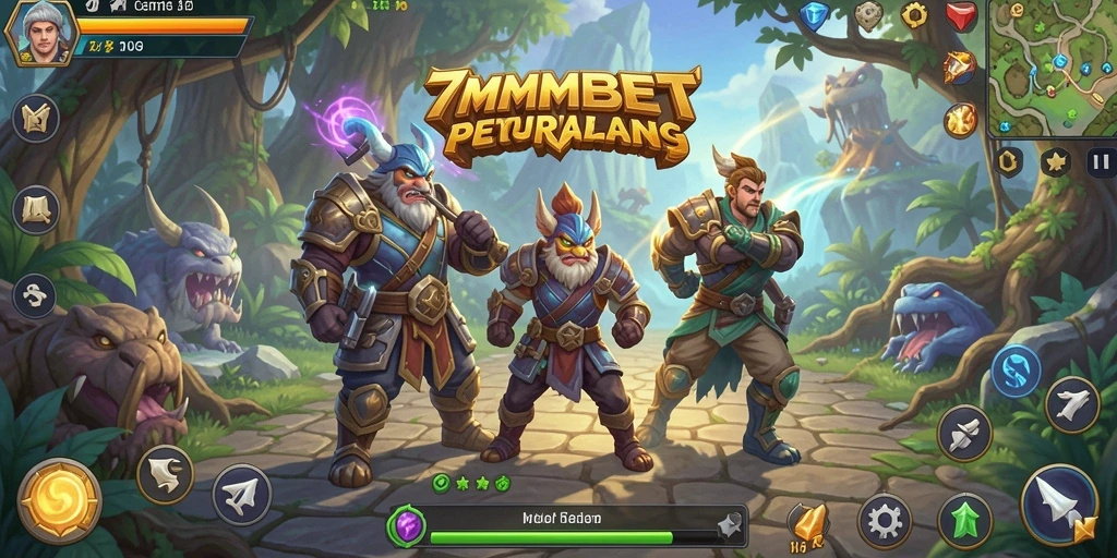 Tangkapan layar utama 7MMBET menampilkan aksi pertarungan RPG yang seru.
