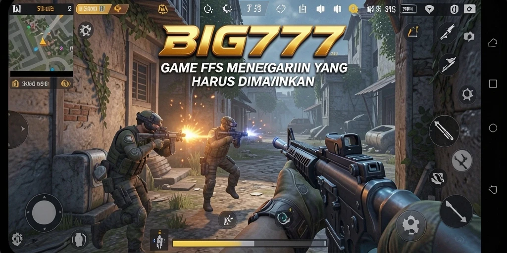 Tampilan gameplay menegangkan dari game FPS BIG777.