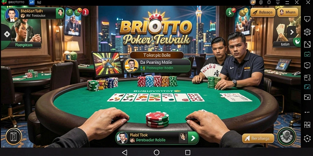 Tampilan gameplay BRIOTOTO yang menarik saat bermain poker.