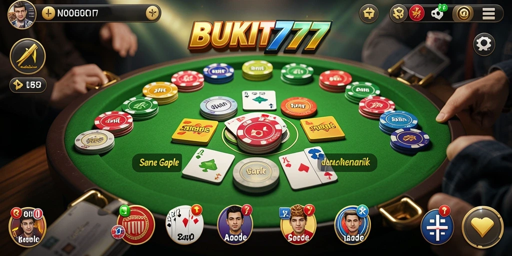 Tampilan menarik dari gameplay Gaple yang seru di BUKIT777.