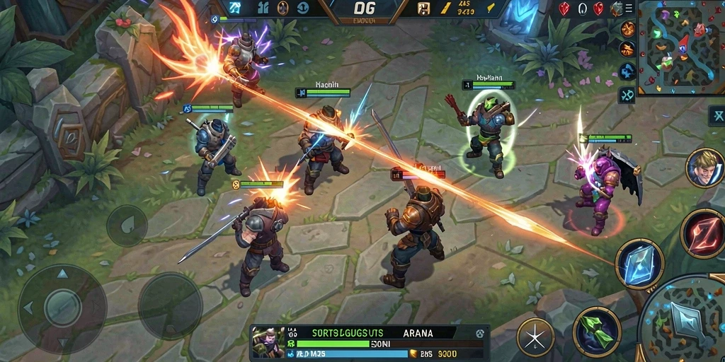 Screenshot D06 menampilkan pertarungan seru di arena MOBA.