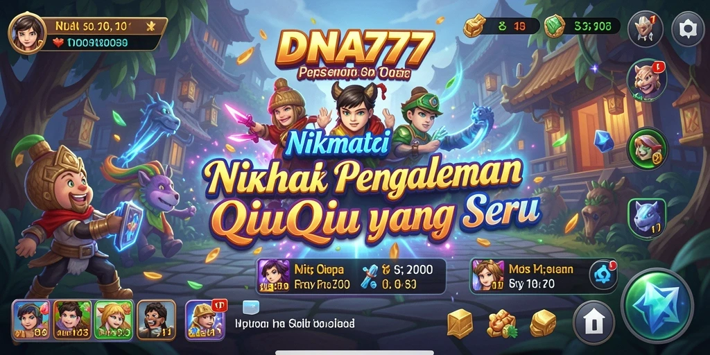 Screenshot gameplay utama DNA777 menunjukkan keseruan bermain QiuQiu.