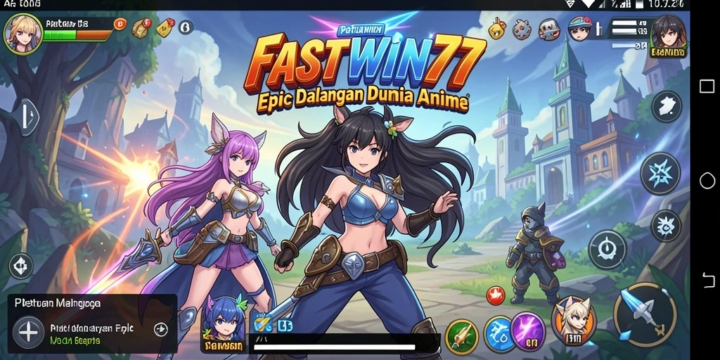 Tampilan aksi dalam game Anime yang mengesankan dan penuh warna.