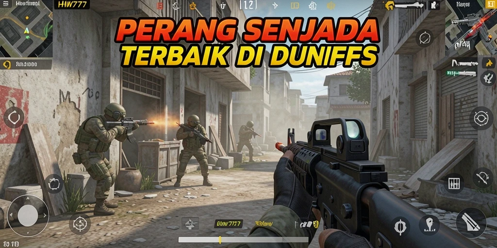 Tampilan gameplay HW777 yang menegangkan dalam pertempuran FPS.