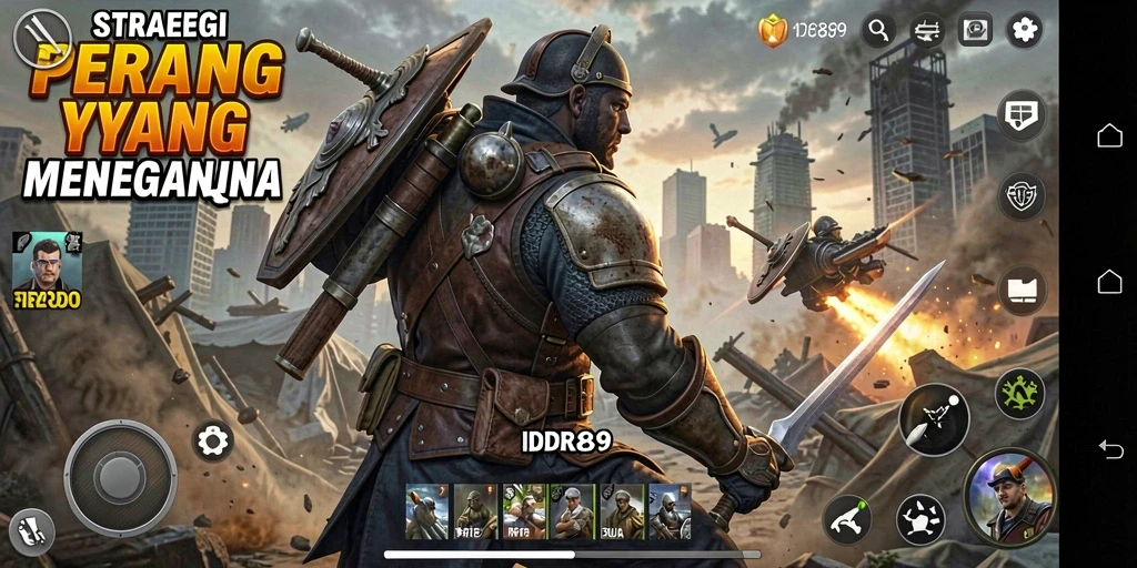 Tampilan menakjubkan dari gameplay strategi dalam IDR89.
