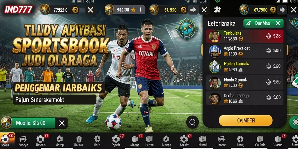 Tampilan gameplay IND777 dengan fitur Sportsbook yang menarik.