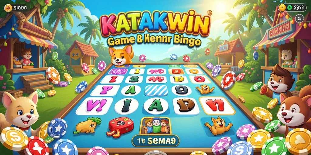 Tangkapan layar dari gameplay KATAKWIN menunjukkan keseruan Bingo.