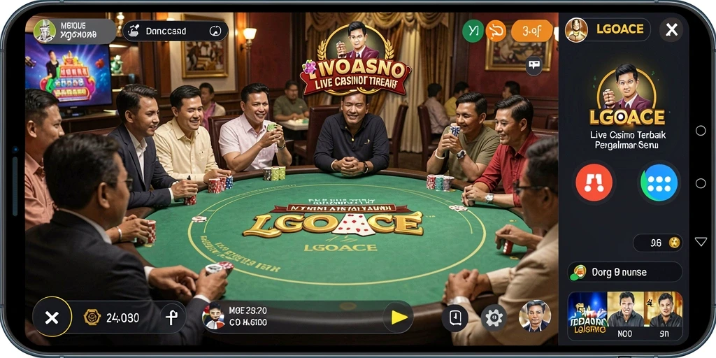 Gameplay seru di LGOACE dengan dealer langsung dan suasana Live Casino yang otentik.