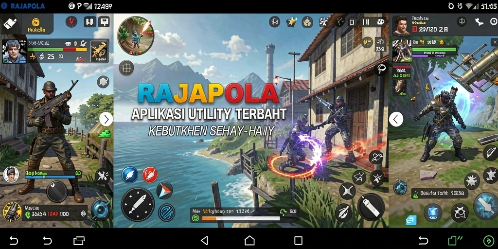 Tampilan antarmuka utama RAJAPOLA dengan fitur utility yang lengkap.