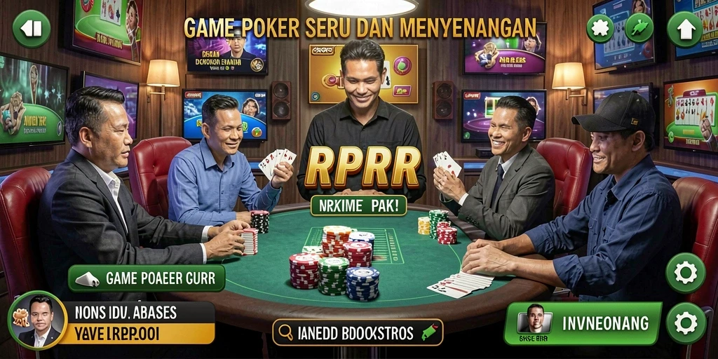 Screenshot gameplay RPRR menunjukkan momen mendebarkan di meja poker.