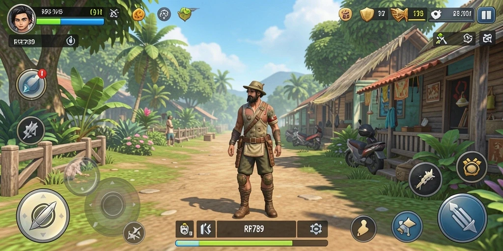 Tampilan gameplay RR789 dengan interaksi karakter yang menarik.